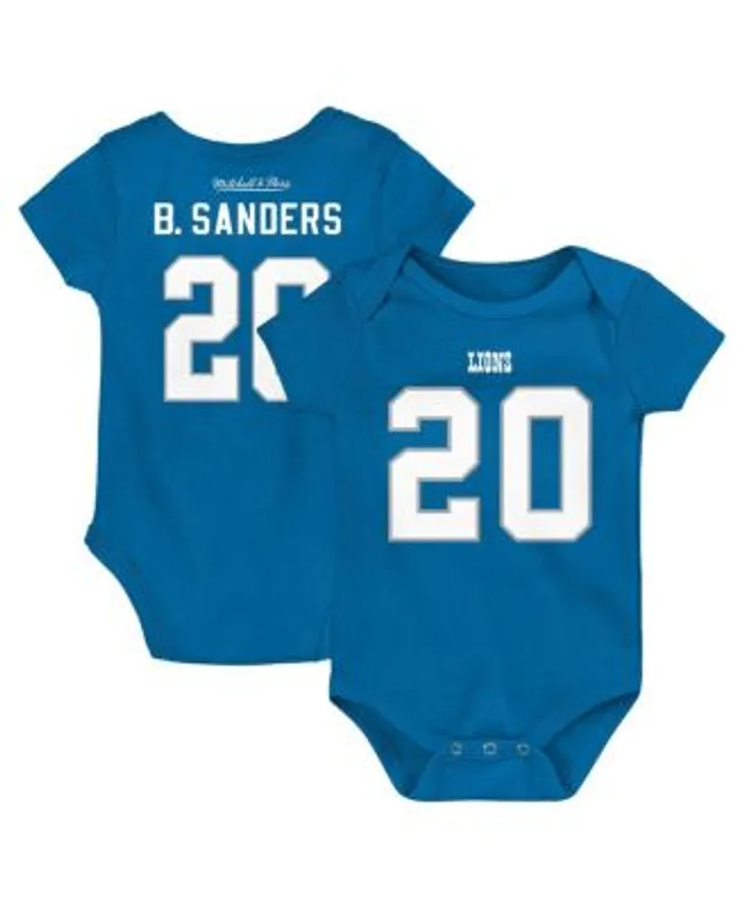 Men's Detroit Lions Barry Sanders Mitchell & Ness Blue/White