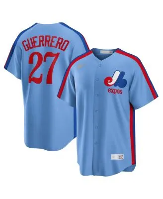 Men's Mitchell & Ness Vladimir Guerrero Royal Texas Rangers Cooperstown Collection Mesh Batting Practice Button-Up Jersey Size: Large