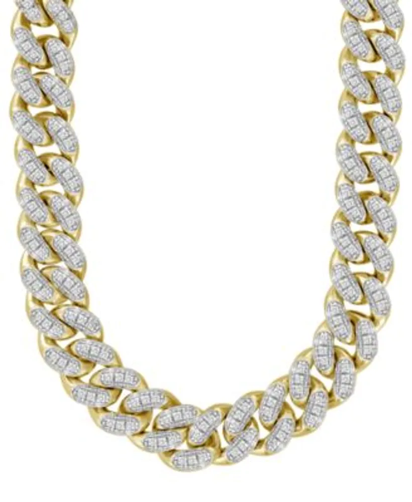 1 Ct. T.W. Diamond Square Curb Link Chain Necklace in Sterling Silver with 14K Gold Plate - 22