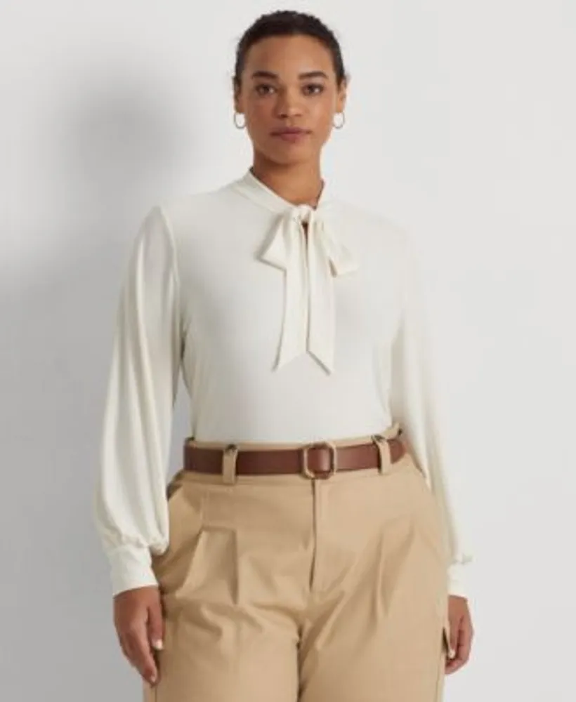 Lauren Ralph Lauren Plus Blouson Sleeve Top | Hawthorn Mall