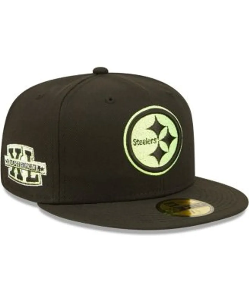 New Era Black Pittsburgh Steelers Super Bowl XL Summer Pop 59FIFTY Fitted Hat