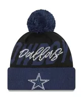 Men's New Era Navy/Gray Dallas Cowboys 2022 Sideline Cuffed Pom Knit Hat