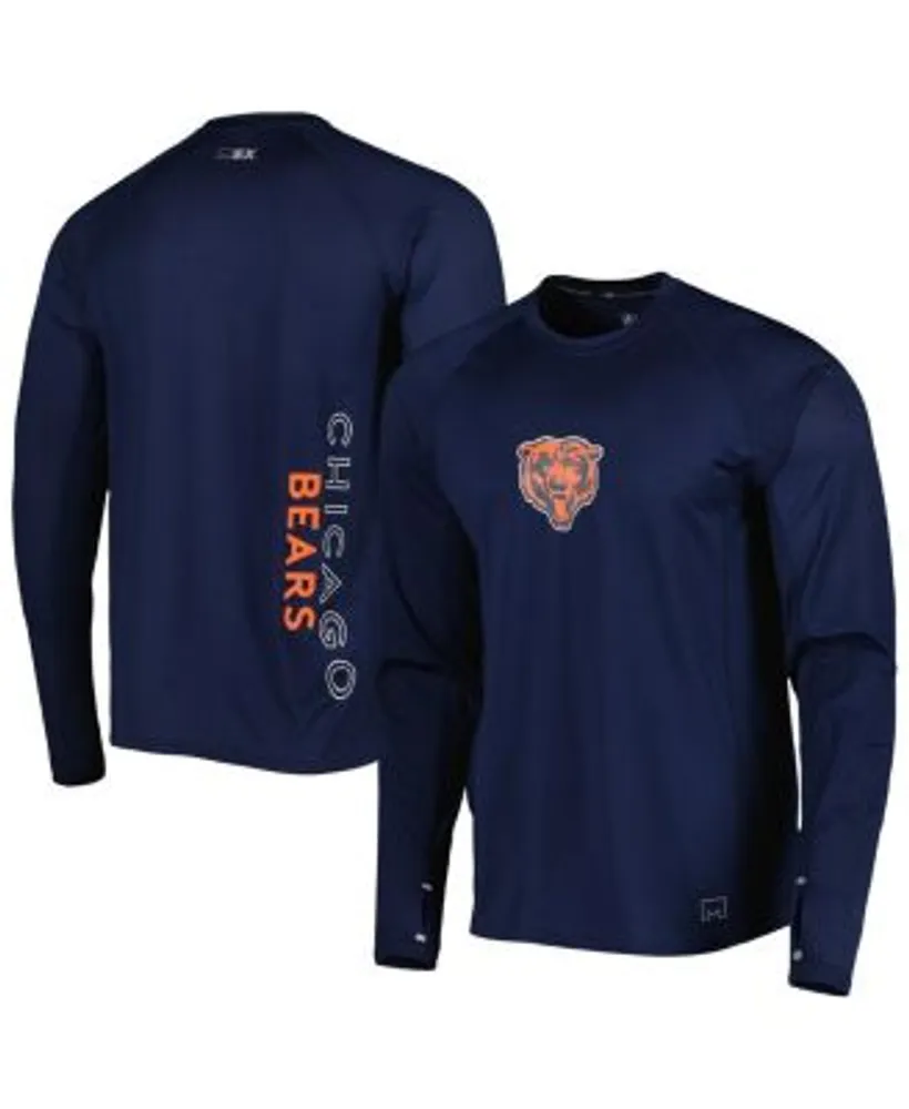 Men's Nike Orange/Navy Chicago Bears Throwback Raglan Long Sleeve T-Shirt Size: Medium