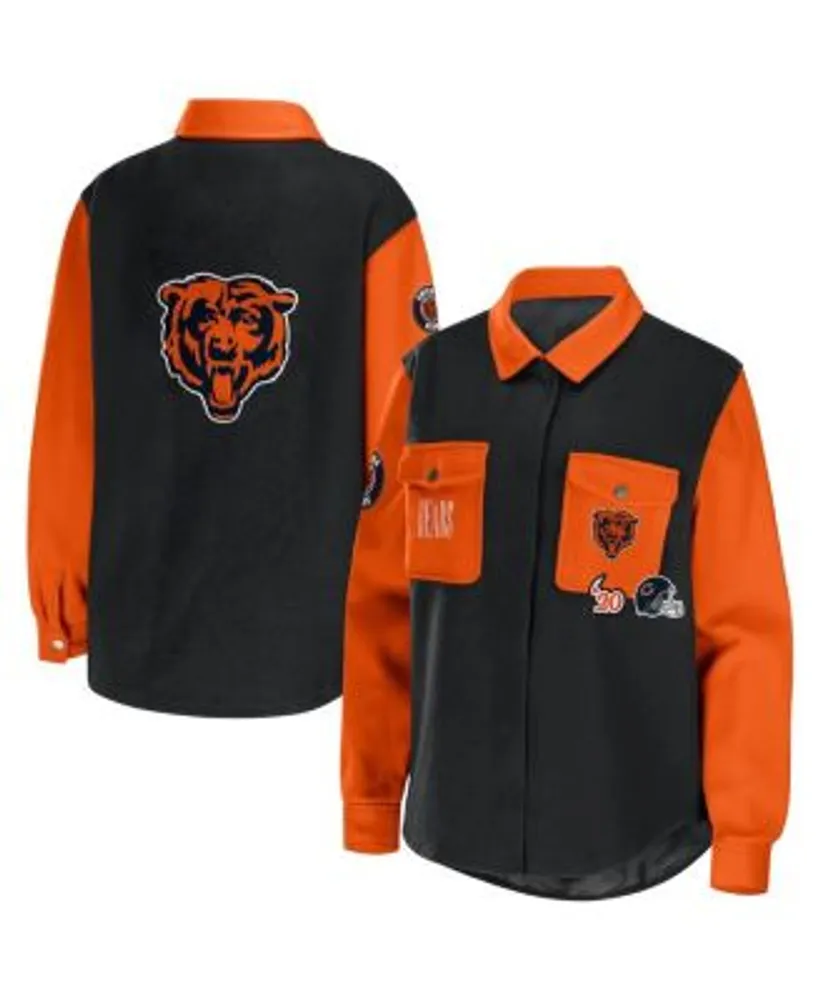 WEAR by Erin Andrews Women's Black Chicago Bears Snap-Up Shirt Jacket