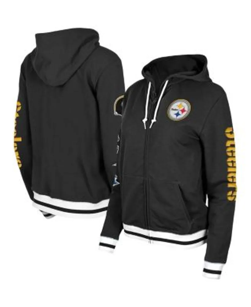 Women's New Era Black Pittsburgh Steelers Tie Dye Fleece Full-Zip