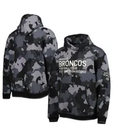 Women's The Wild Collective Black Denver Broncos Cropped Pullover Hoodie