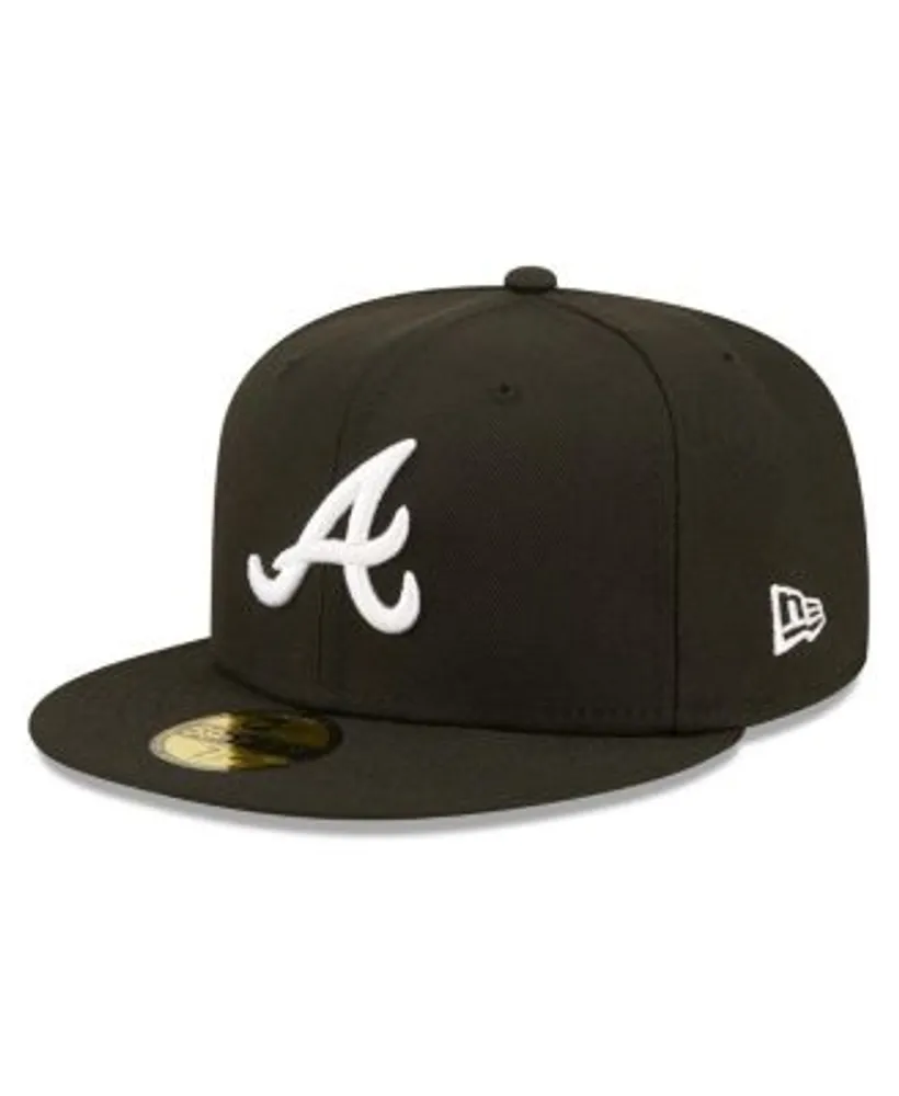 Men's New Era Black Atlanta Braves Team Logo 59FIFTY Fitted Hat