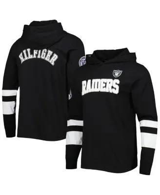 Men's Mitchell & Ness Black Las Vegas Raiders Home Advantage Raglan Short  Sleeve Pullover Hoodie