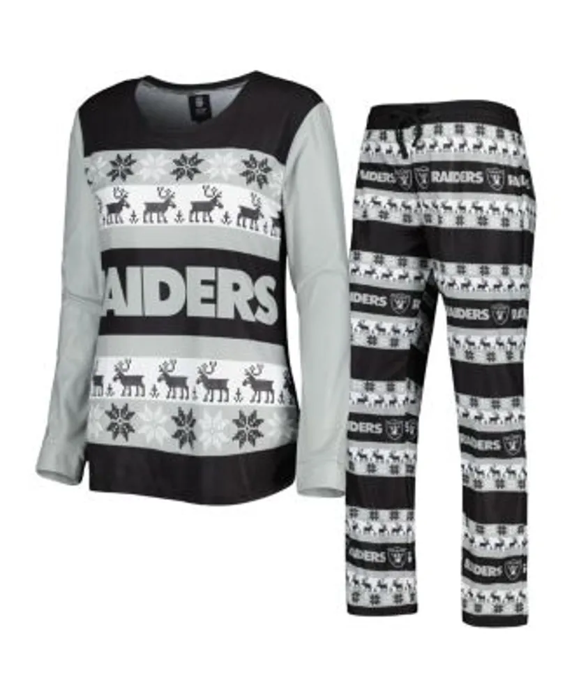 Las Vegas Raiders FOCO Women's Holiday Ugly Pajama Set - Black