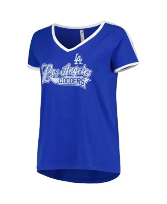 Los Angeles Dodgers Soft as a Grape Women's Plus Size V-Neck T