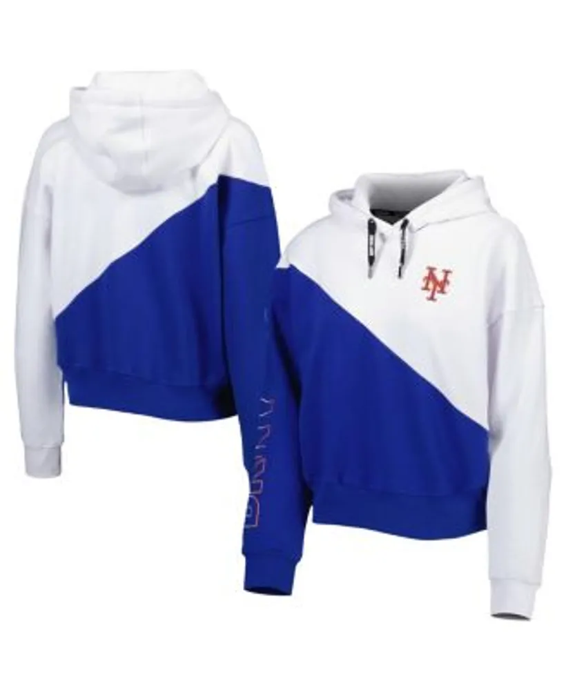 New York Mets Women's Plus Size Colorblock Pullover Hoodie - Royal