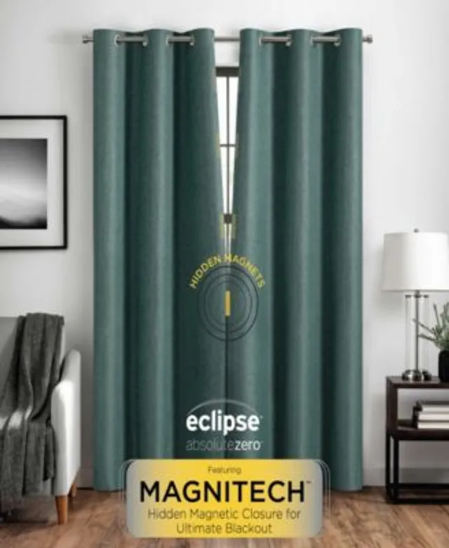 Eclipse Magnitech Cannes Textured Solid 100% Blackout Rod Pocket Panel, 40 x 63 - Natural, Linen