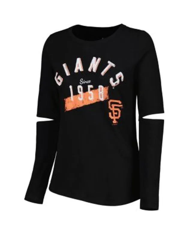 San Francisco Giants New Era Women's Tie-Dye Long Sleeve T-Shirt - Black