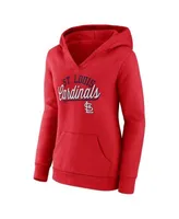 Women's Fanatics Branded Red St. Louis Cardinals Simplicity Crossover  V-Neck Pullover Hoodie