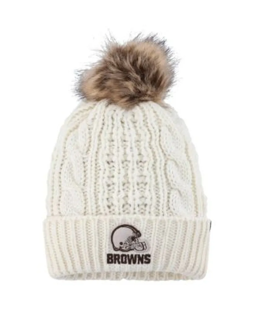 47 Brand Women's Cream Cleveland Browns Meeko Cuffed Knit Hat With Pom