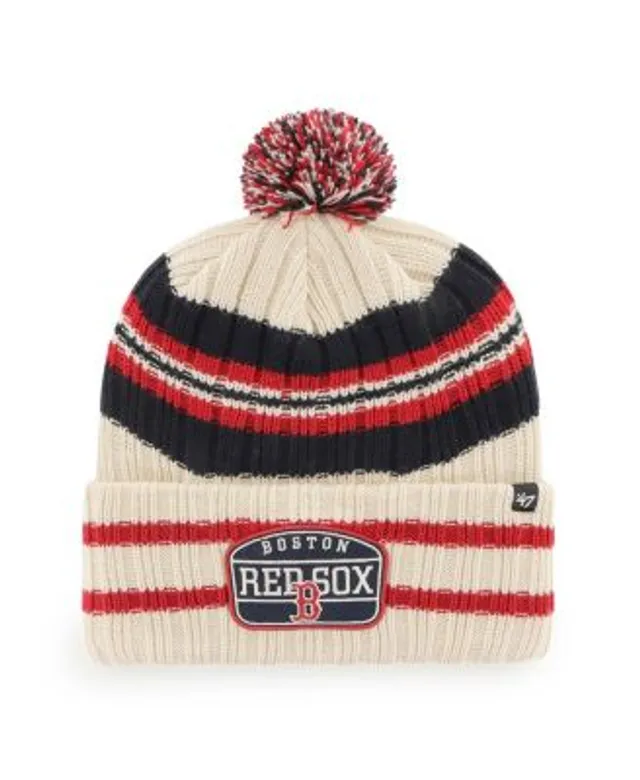 Men's '47 Natural Detroit Tigers Home Patch Cuffed Knit Hat with Pom