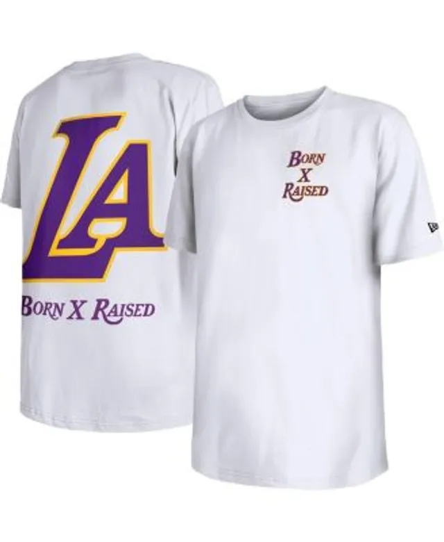 New Era Men's Born x Raised White Los Angeles Lakers Heavyweight T