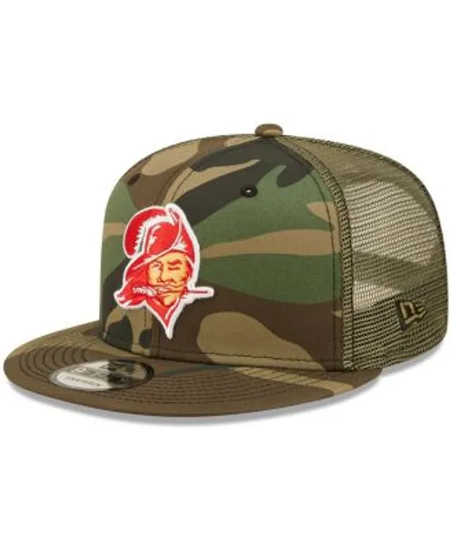 Men's New Era Camo/Olive Denver Broncos Historic Logo Trucker 9FIFTY Snapback Hat