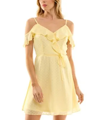 Juniors' Ruffled Cold-Shoulder Dress, Created for Macy's