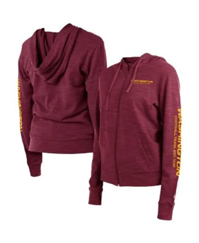 Women's Wear by Erin Andrews Burgundy/White Washington Commanders Color-Block Full-Zip Hoodie Size: Large