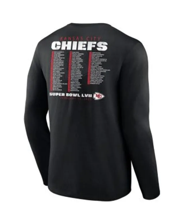 Kansas City Chiefs Fanatics Branded Super Bowl LVII Varsity Team Roster Big  & Tall T-Shirt - Black