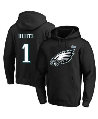 Men's Pro Standard Jalen Hurts Black Philadelphia Eagles Player Name & Number Hoodie T-Shirt