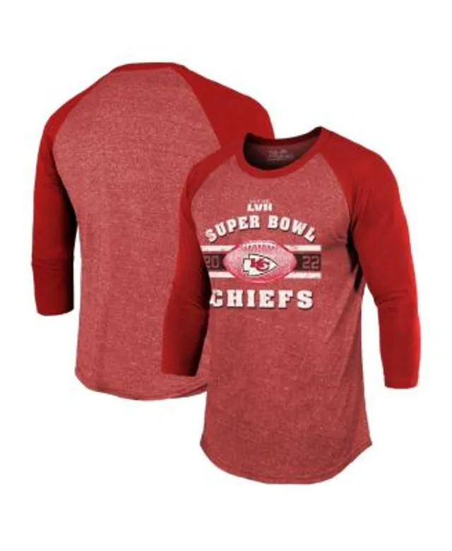 Men's Majestic Threads Red Kansas City Chiefs Three-Time Super