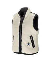 WEAR by Erin Andrews Women's Black, Cream Dallas Cowboys Reversible Sherpa  Full-Zip Vest - Macy's