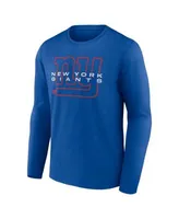 Men's Fanatics Branded Royal/Red New York Giants Square Off Long Sleeve T- Shirt