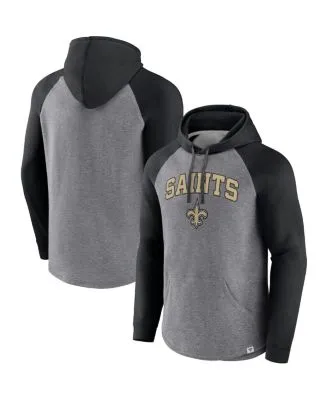 Men's Nike Heathered Charcoal/Black New Orleans Saints Surrey Legacy Pullover Hoodie Size: Medium