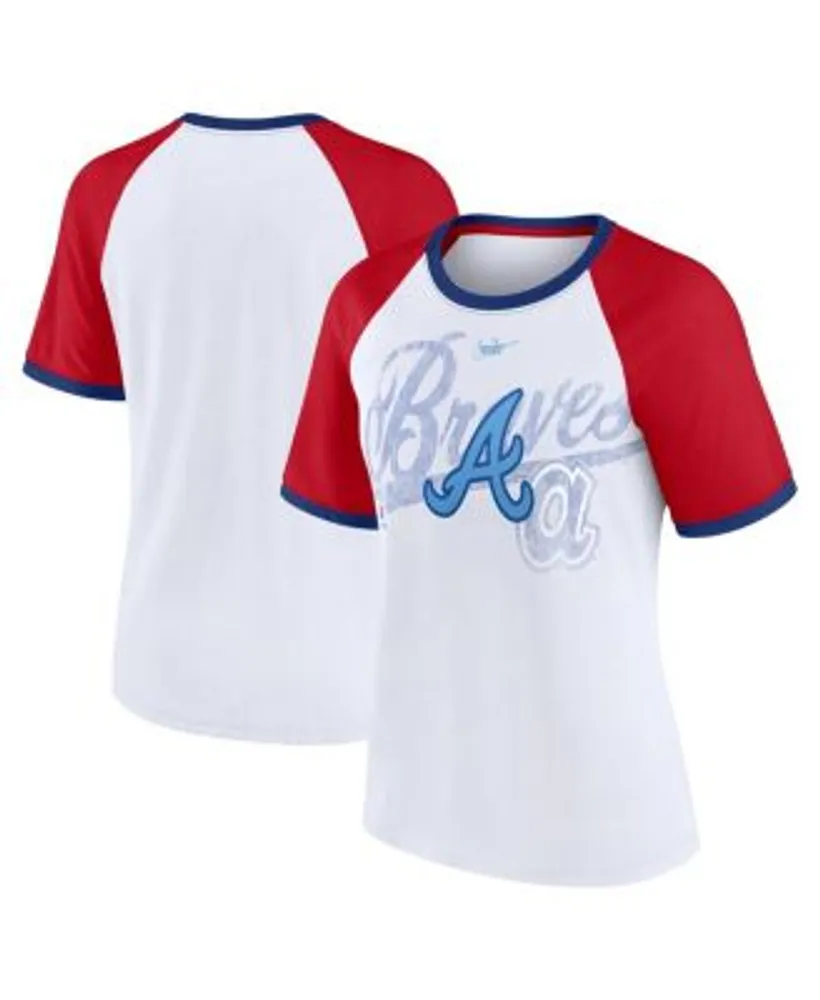 Nike Women's White Atlanta Braves Rewind Color Remix Fashion Raglan T-shirt