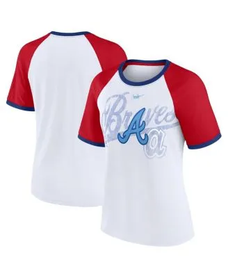 Women's Los Angeles Dodgers Nike White Rewind Color Remix Fashion Raglan T- Shirt