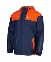 Men's Columbia Navy, Orange Detroit Tigers Omni-Shade Flash Forward Challenger Full-Zip Windbreaker