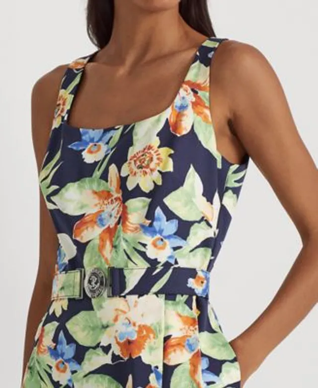 Lauren Ralph Lauren Women's Floral Belted Faille Cocktail Dress |  Connecticut Post Mall