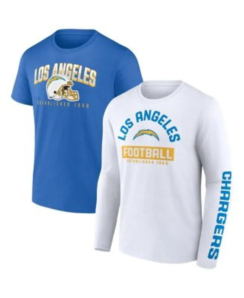 Men's NFL x Darius Rucker Collection by Fanatics White Los Angeles Chargers  Football Striped T-Shirt