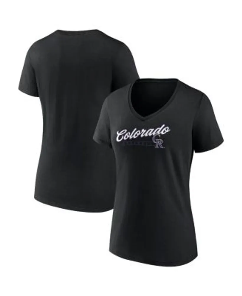 Colorado Rockies Fanatics Branded Women's Victory Script V-Neck T-Shirt -  Black