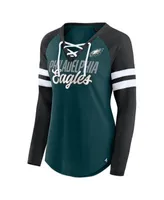 Fanatics Women's Branded Midnight Green, Black Philadelphia Eagles True to  Form Raglan Lace-Up V-Neck Long Sleeve T-shirt - Macy's