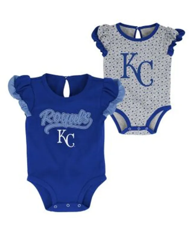 Outerstuff Girls Newborn & Infant Royal/Heathered Gray Los Angeles Dodgers Scream & Shout Two-Pack Bodysuit Set