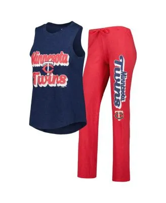 Women's Concepts Sport Navy/Red Atlanta Braves Wordmark Meter Muscle Tank  Top & Pants Sleep Set