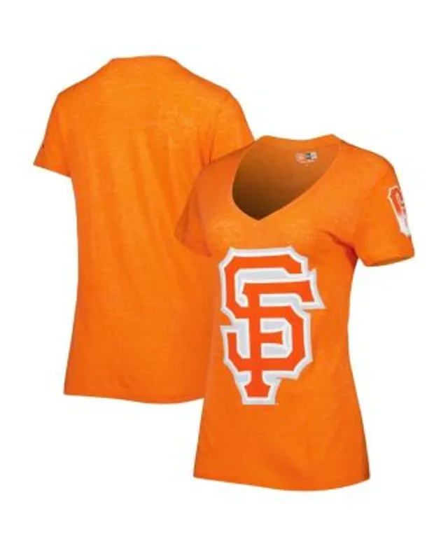 Youth San Francisco Giants Heathered Orange Striped Logo T-Shirt