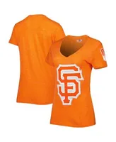 New Era Women's Orange San Francisco Giants City Connect Cap Logo Tri-Blend  V-Neck T-shirt