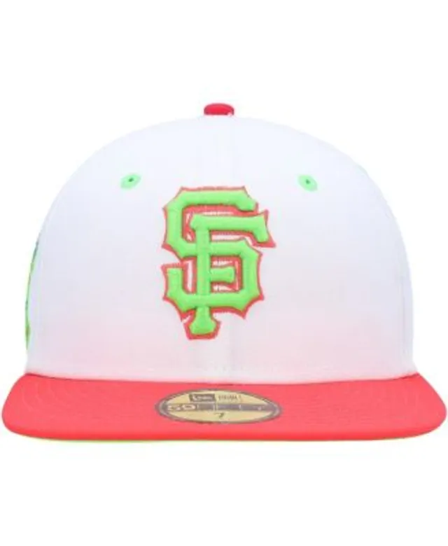 Men's New Era White/Coral Chicago White Sox Cooperstown Collection Comiskey Park 75th Anniversary Strawberry Lolli 59FIFTY Fitted Hat