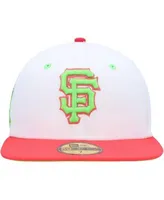 Men's New Era White/Coral Miami Marlins 25th Anniversary Strawberry Lolli 59FIFTY Fitted Hat