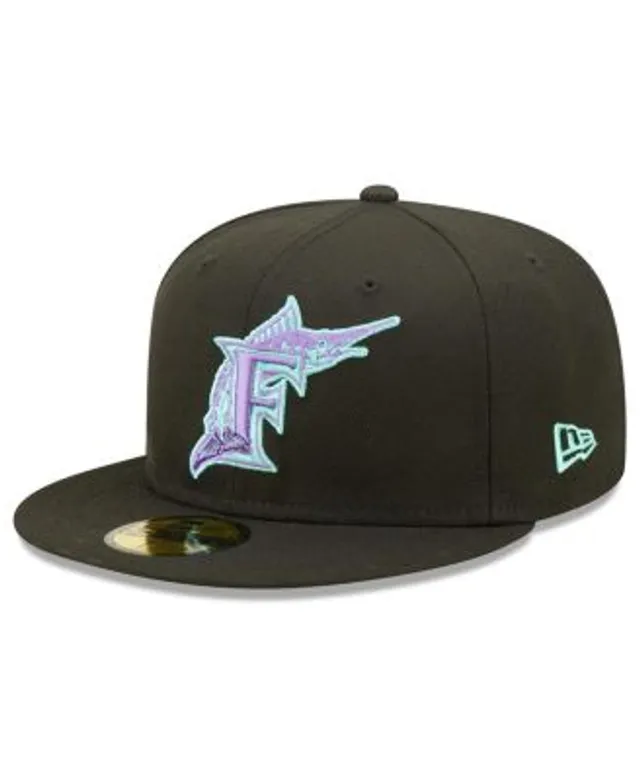 Men's New Era Gray/Black Florida Marlins 1993 Inaugural Season Cooperstown  Collection Undervisor 59FIFTY Fitted Hat