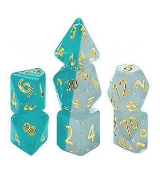 Mighty Tiny Dice Metamorph Change Color in The Heat of Your Hand, 7 Piece Rpg Dice Set, 12mm Resin Dice, Tabletop Roleplaying, Cool Team and Hot White