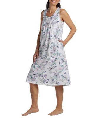 Sleeveless Long Knit Printed Gown