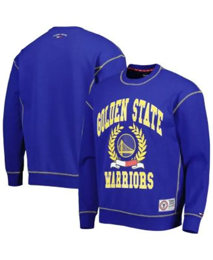 Men's Tommy Jeans Royal/Yellow Golden State Warriors Keith Split Pullover Sweatshirt
