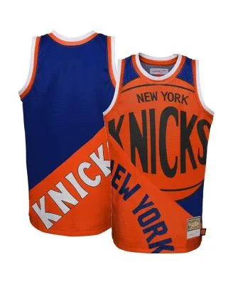 Patrick Ewing New York Knicks Mitchell & Ness 1991/92 Hardwood Classics  Fadeaway Swingman Player Jersey - Orange/Royal
