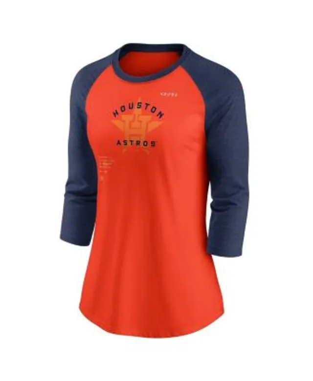 Women's Navy Houston Astros Cropped Long Sleeve T-Shirt