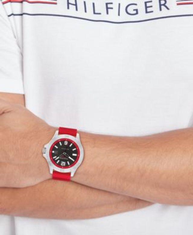 Tommy Hilfiger Men's Red Silicone Strap Watch 46mm, Created for Macy's -  Macy's